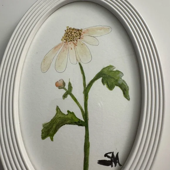 Floral Art Painting in White Frame - Picture 3 of 4